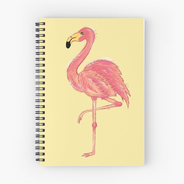 Item preview, Pinky the flamingo on a yellow background designed and sold by courbebleue.