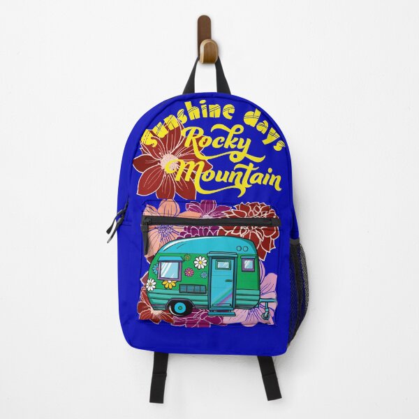 Item preview, Sunshine days Rocky Mountain caravan camping summer holiday designed and sold by StencilMyst ..
