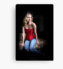 Sexy Blond Sitting Canvas Print