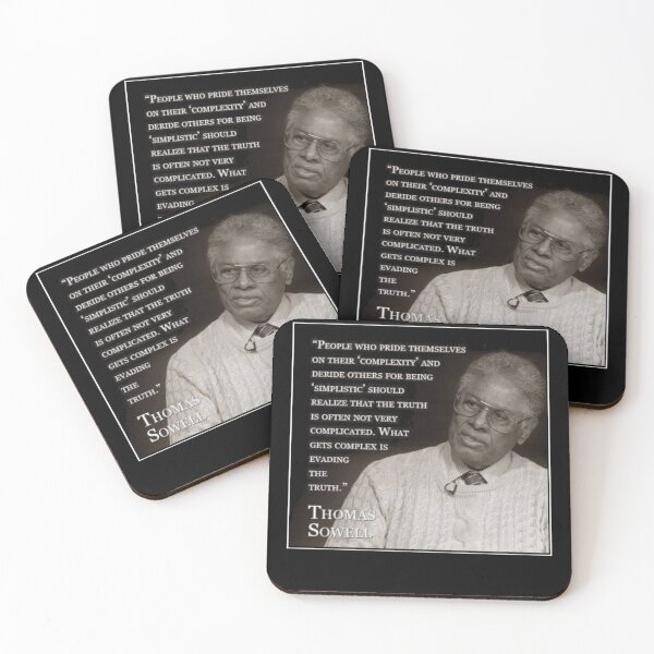 thomas sowell, thomas sowell t-shirts, Libertarian, Conservative, Economics, Sowell Coasters (Set of 4)