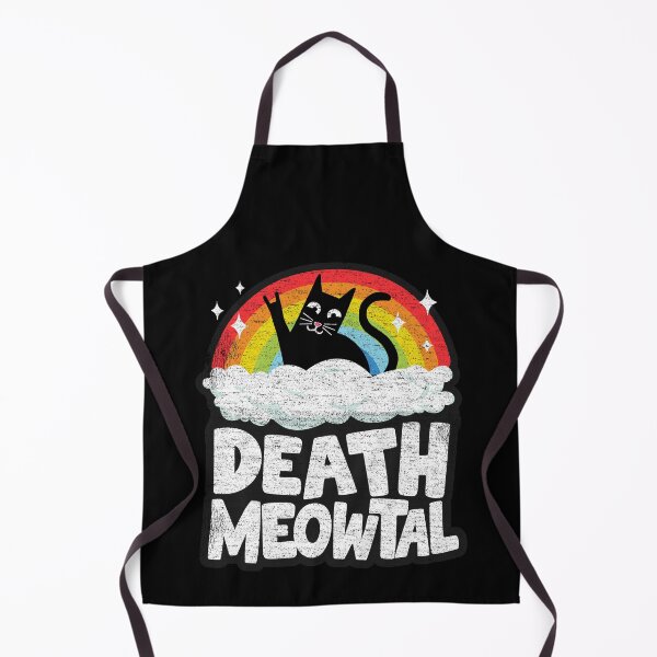 Item preview, Death Meowtal Funny Cat Retro Rainbow Heavy Metal Cats designed and sold by Stronzi.