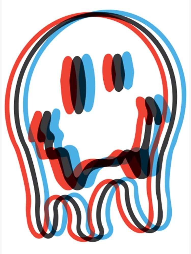 "Melting Smiley 3D Trippy Acid Smiley Face " Canvas Print by GidurLokat