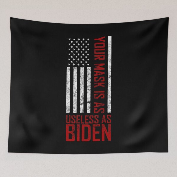 Item preview, Your mask is as useless as Biden - Distressed USA flag graphic! designed and sold by AJ-DesignCo.
