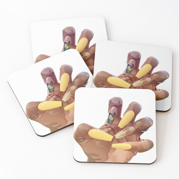 Item preview, Butterfly Yellow Acrylic Nails designed and sold by emiliapapaya.
