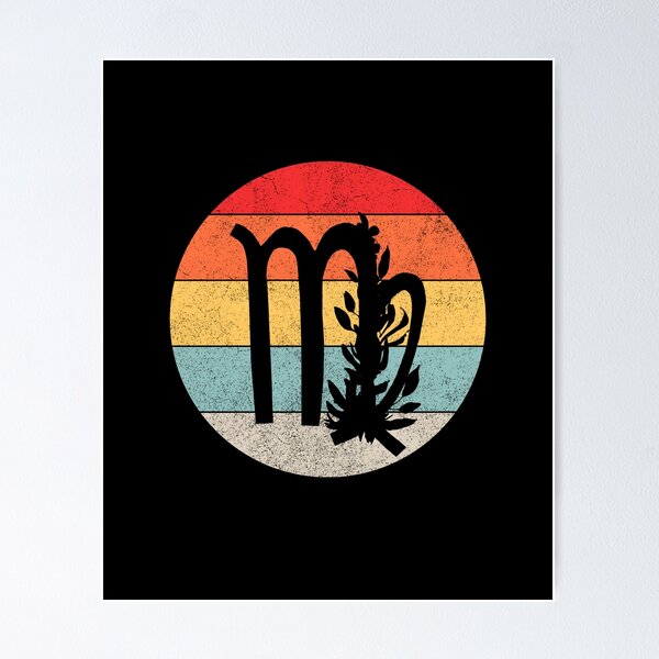 Item preview, Floral Virgo Zodiac Horoscope Sign Retro Sunset Graphic  designed and sold by DSweethearts.