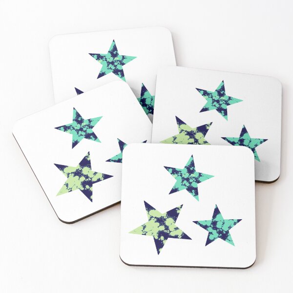Item preview, Green paint splat stars designed and sold by JessCarrsArt.