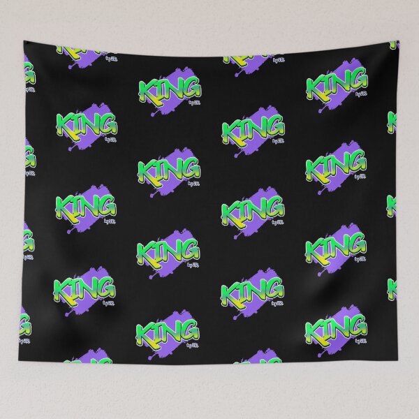 Item preview, king green purple graffiti design designed and sold by CreatedbyJR.