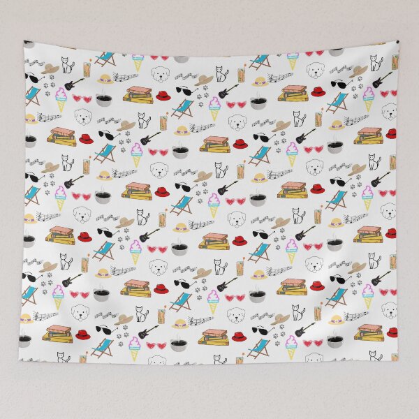 Item preview, Dog, cat, music, guitar, paws, beach, sunglasses, books, ice cream designed and sold by Echo Aesthetics.