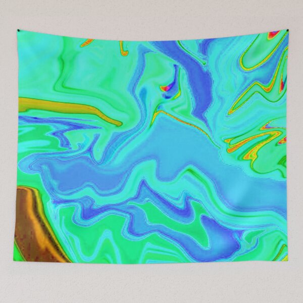 Item preview, Multicolored Psychedelic Wave (Cyan and Green) designed and sold by PsychedelicLad.