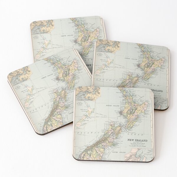 Item preview, Old New Zealand Map (1892) New Zealander Vintage Atlas  designed and sold by BravuraMedia.