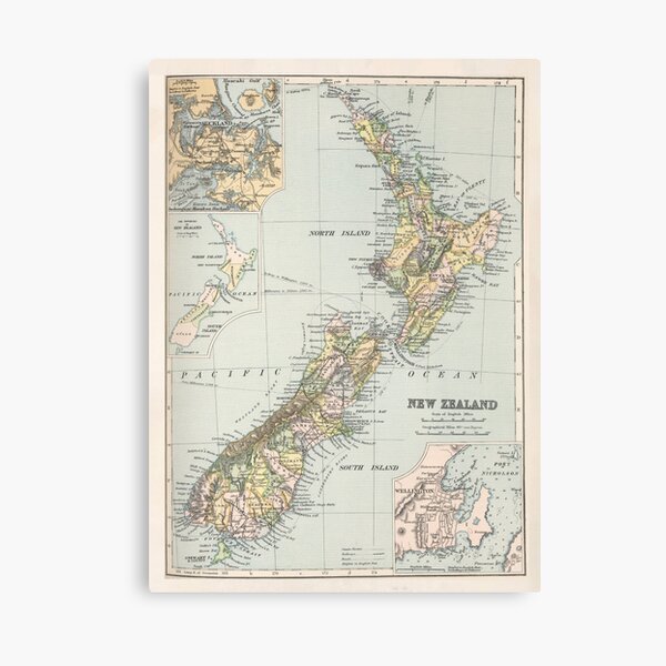 Item preview, Old New Zealand Map (1892) New Zealander Vintage Atlas  designed and sold by BravuraMedia.