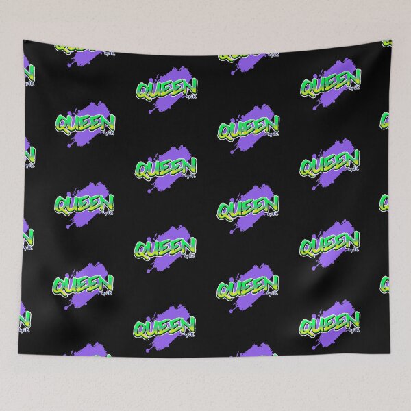 Item preview, Queen green purple graffiti design designed and sold by CreatedbyJR.