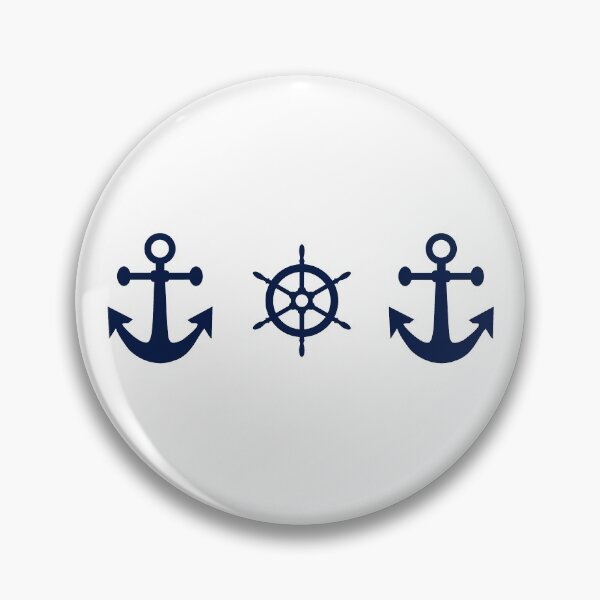 Item preview, Nautical White and Navy Blue Anchors and Wheels designed and sold by Orchyd.