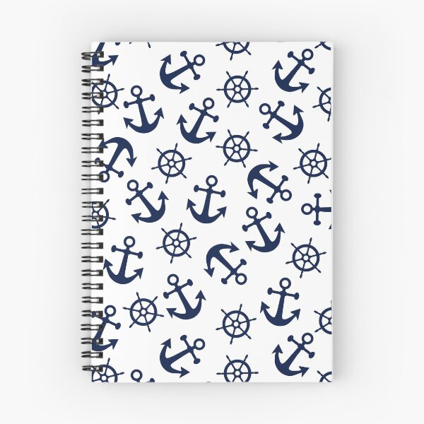 Item preview, Nautical White and Navy Blue Anchors and Wheels designed and sold by Orchyd.