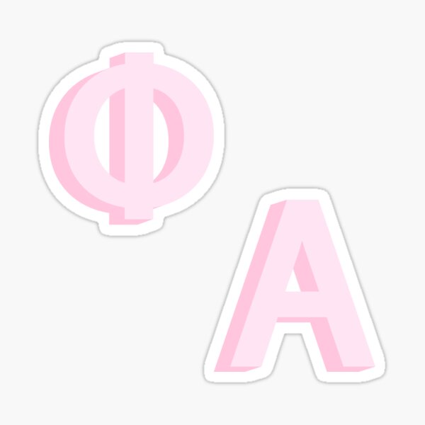Phi and Alpha Greek Letter Pack Pink 3D Sticker