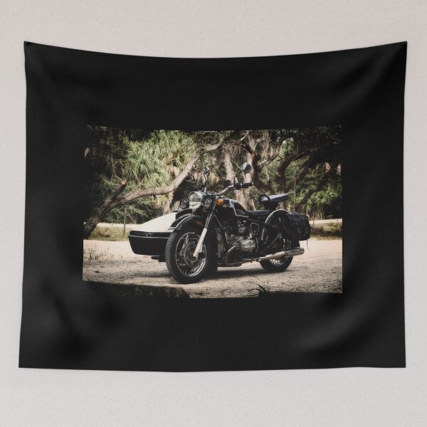 Item preview, Black and White Vintage Motorcycle with Sidecar designed and sold by Stephen Orsillo.
