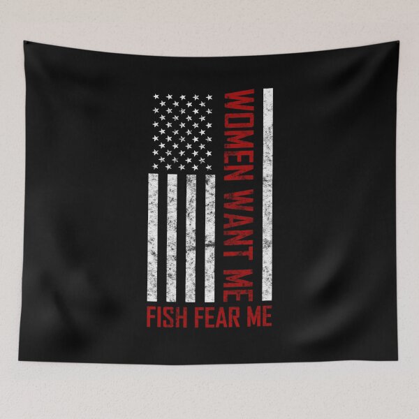 Item preview, Women Want Me Fish Fear Me - Distressed USA Flag designed and sold by AJ-DesignCo.