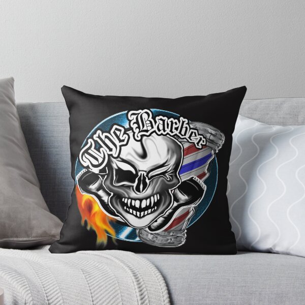 Item preview, Barber Skull with Flaming Razor designed and sold by sdesiata.