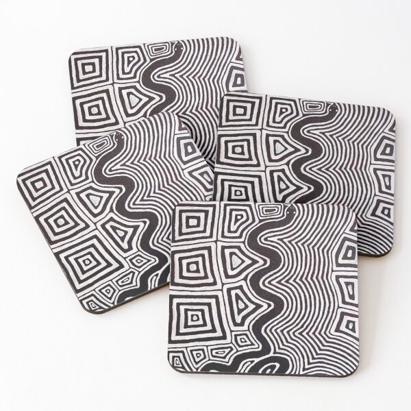 Item preview, Australian Aboriginal Art in Black & White (Snake)  designed and sold by zrvby.