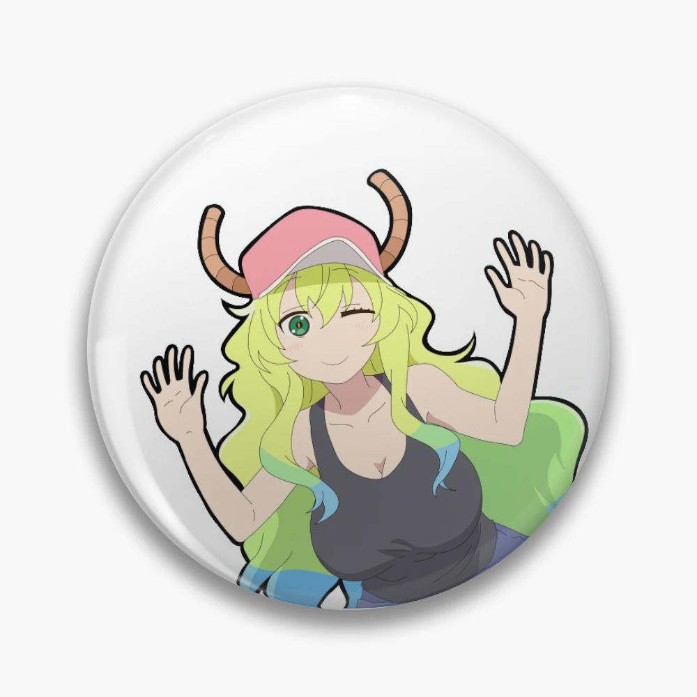 Lewd online enamel pin of lucoa from miss Kobayashi dragon maid/ engraved leather bag