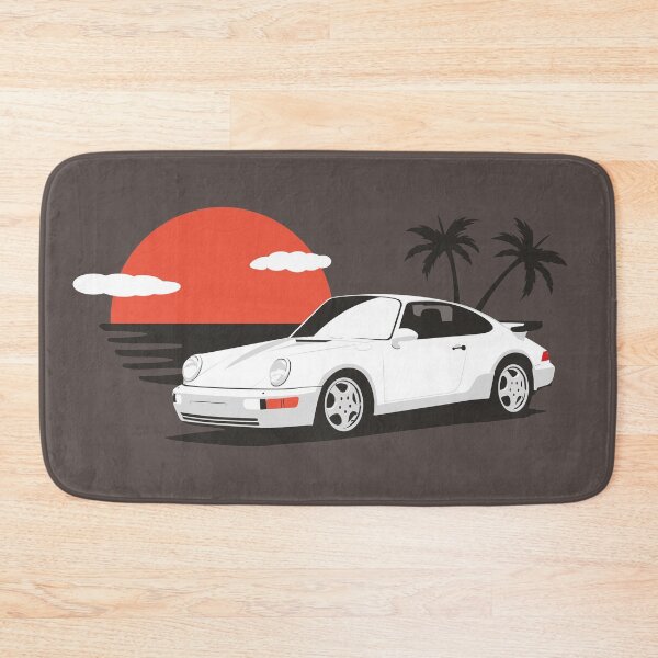 Item preview, Beach Sunset with German aircooled sports car - dark brown background designed and sold by ApexFibers.