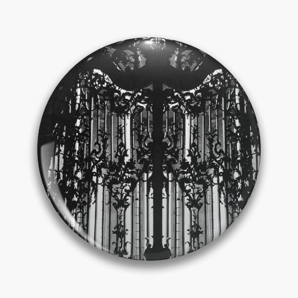 Item preview, Black and White Ornamental Baroque Metal Gate Architecture Pattern in Würzburg, Germany designed and sold by LaceySkies.
