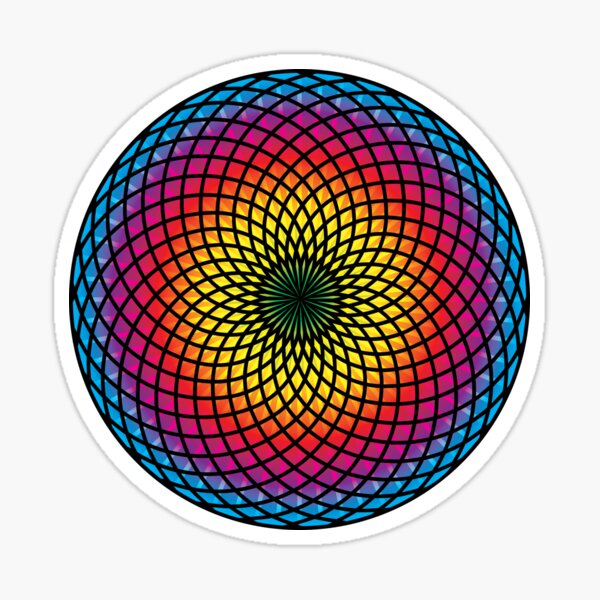 Sacred Spiral Iridescent Flower Sticker
