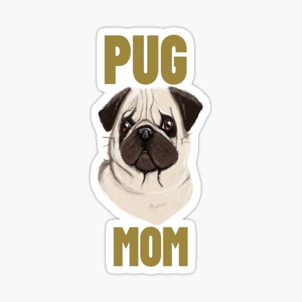 Vista previa del artículo con la obra «Mamá pug sigue a estos chicos lindos Pug Life», diseñado y vendido por Nathan256.