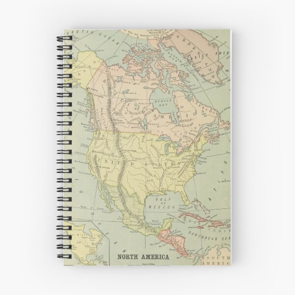 Item preview, Old North America Map (1877) Vintage US, Canada and Mexico Atlas designed and sold by BravuraMedia.