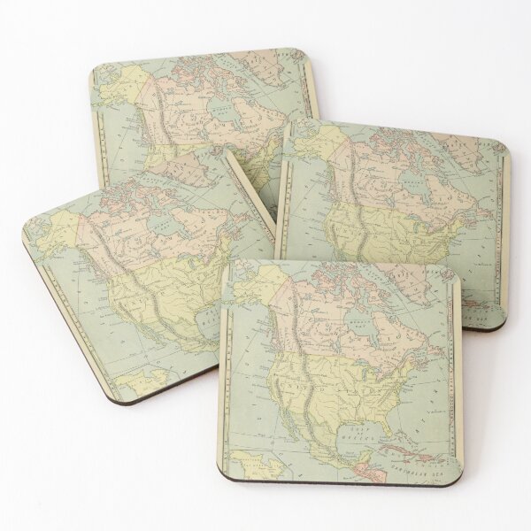 Item preview, Old North America Map (1877) Vintage US, Canada and Mexico Atlas designed and sold by BravuraMedia.