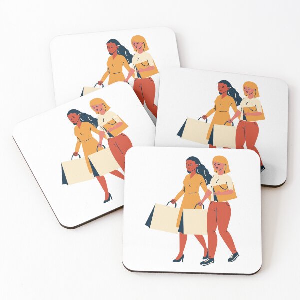 Item preview, best friends: Girls Shopping Illustration designed and sold by MIDDLX.