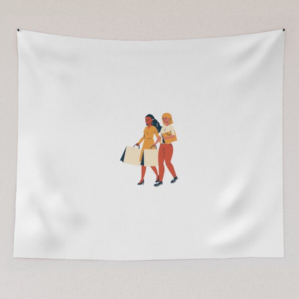 Item preview, best friends: Girls Shopping Illustration designed and sold by MIDDLX.