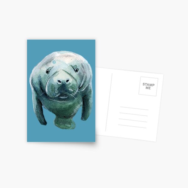 Save The Manatees! Stickers, shirts, phone cases and more! Postcard