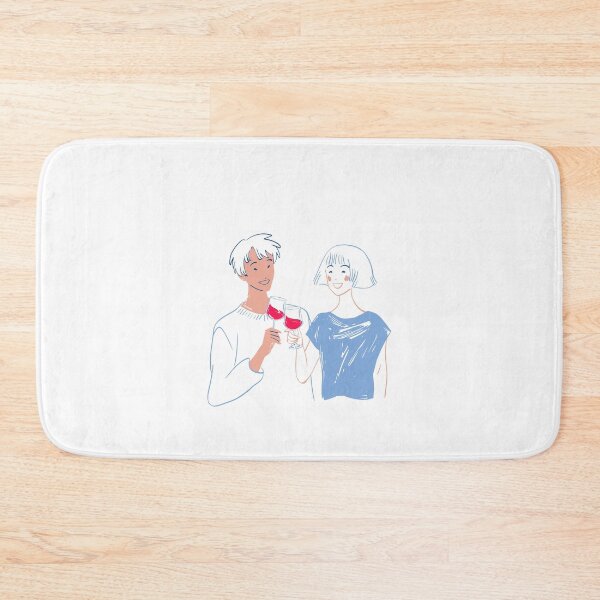 Item preview, best friends: Hand Drawn Couple Making Cheers designed and sold by MIDDLX.