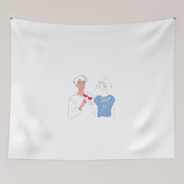 Item preview, best friends: Hand Drawn Couple Making Cheers designed and sold by MIDDLX.