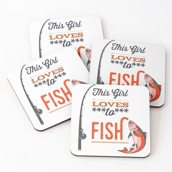 Item preview, This Girl Loves to Fish Red Black Brown Font Funny designed and sold by HppyStrngHelthy.