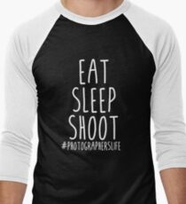 Eat Sleep Shoot - Photographers Life Men's Baseball ¾ T-Shirt
