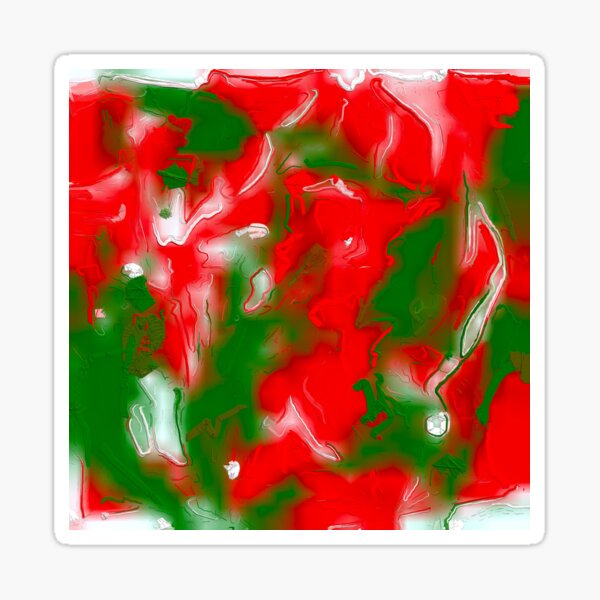 Red, White and Green Abstract Sticker