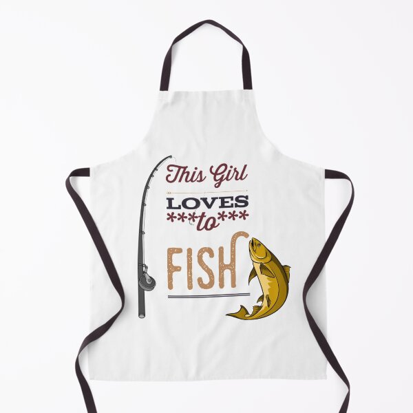 Item preview, This Girl Loves to Fish Yellow Brown Black Font Funny designed and sold by HppyStrngHelthy.