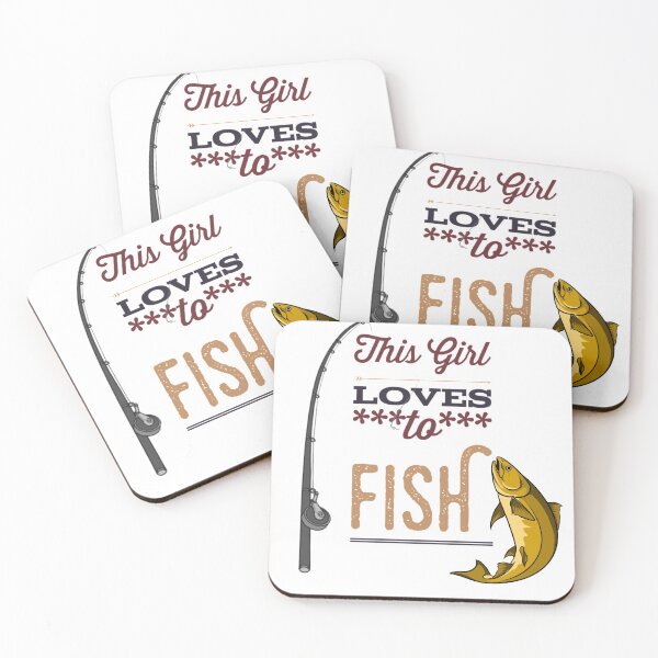 Item preview, This Girl Loves to Fish Yellow Brown Black Font Funny designed and sold by HppyStrngHelthy.