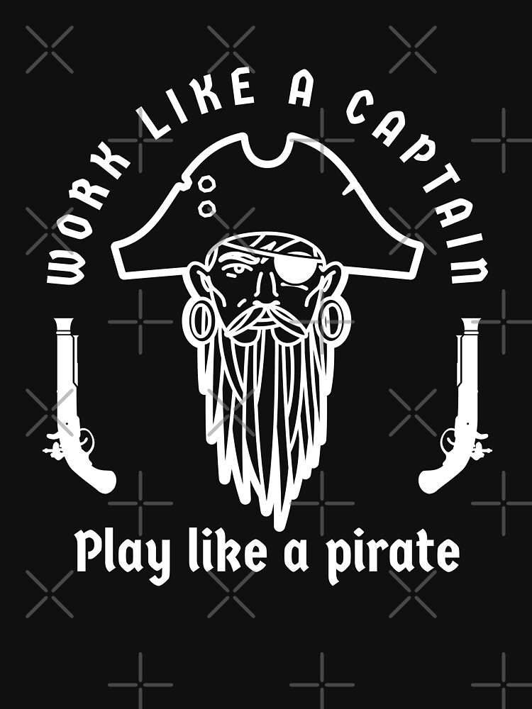 Work Like A Captain Play Like A Pirate Women's V-Neck T-Shirt 