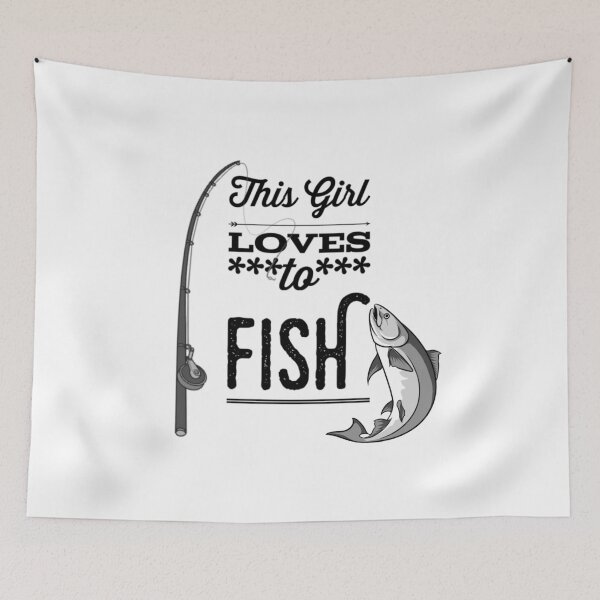 Item preview, This Girl Loves to Fish Black Font Funny designed and sold by HppyStrngHelthy.