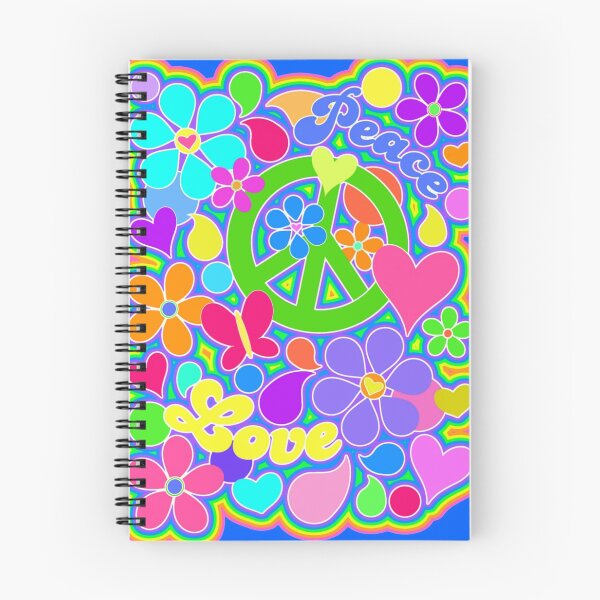 Item preview, Fun and Colorful Peace and Love Flower Power Art designed and sold by Alondra.