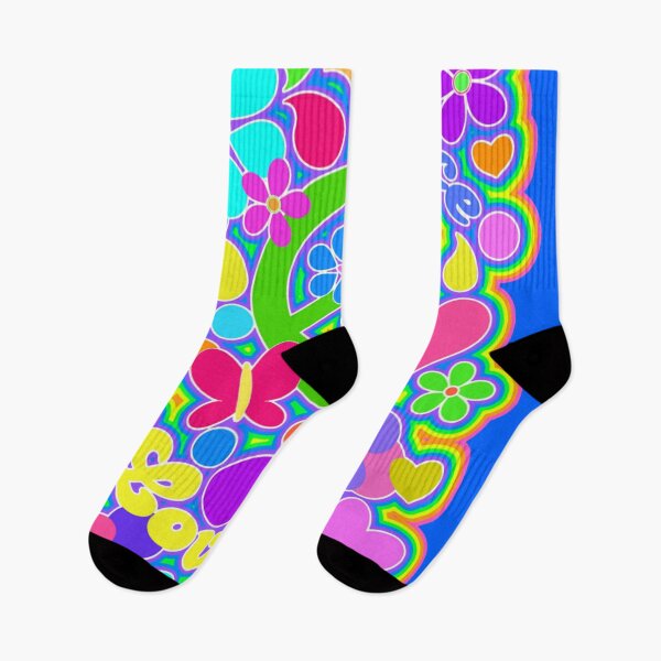 Item preview, Fun and Colorful Peace and Love Flower Power Art designed and sold by Alondra.