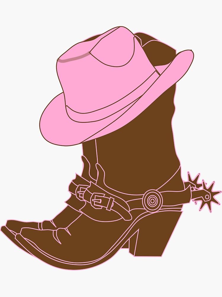 Pink country hat  Sticker for Sale by lildesignss