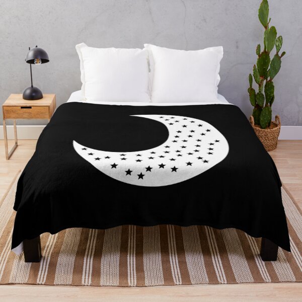 Item preview, Luna creciente blanca con estrellas negras en el interior designed and sold by ShaunSandhu.