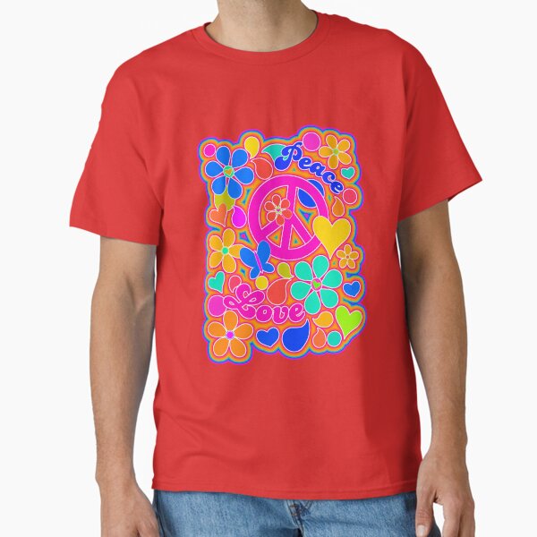 Artikel-Vorschau von Helle Pop-Art, farbenfrohe Friedens- und Liebes-Flower-Power-Kunst, designt und verkauft von Alondra.