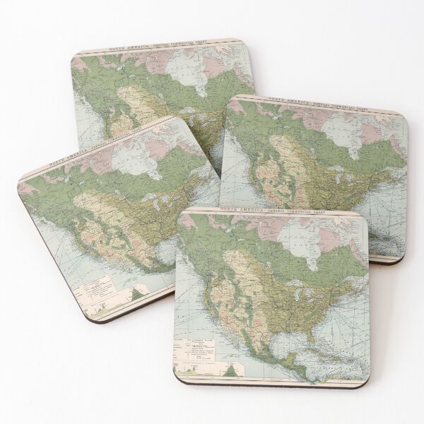 Item preview, Old North America Commercial Maritime Route Map (1907) Vintage Merchant Shipping Atlas designed and sold by BravuraMedia.