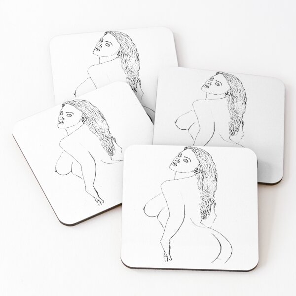 Item preview, Erotic woman, Nude woman with big boobs, Naked female body, Minimalist art work designed and sold by ArtworkByNina.
