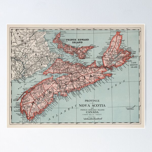 Artikel-Vorschau von Alte Nova Scotia Kanada Karte (1925) Vintage kanadische Provinz Atlas, designt und verkauft von BravuraMedia.